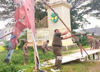 Satpol PP Luwu Tertibkan Alat Peraga Kampanye