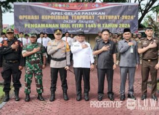 Pj Bupati Luwu Pimpin Apel Gelar Pasukan Operasi Ketupat Tahun 2024